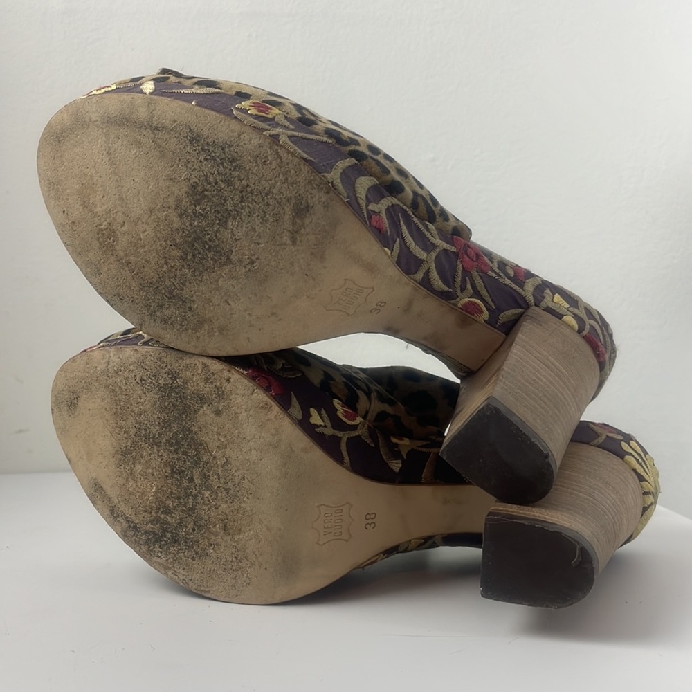 Olivia Rose Tal Floral Leopard Platform heel Size 38 - Picture 8 of 17